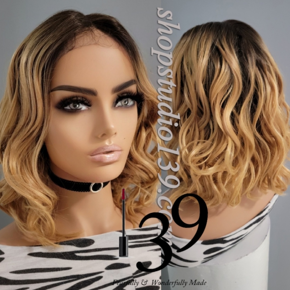 Pretty Wavy bob wig with HD lace